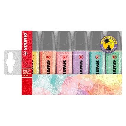 STABILO - Surligneur BOSS Original 70/6 pastel assorti étui de 6 pièces
