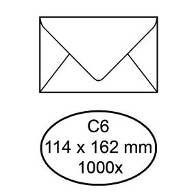 IEZZY - Briefumschlagbank C6 114x162mm gummiert weiß 1000 Stück