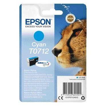Epson -  Singlepack Cyan T0712 DURABrite Ultra Ink