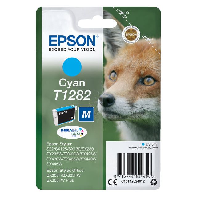 Epson - inktcartridge T1282, 175 pagina's, OEM C13T12824012, cyaan