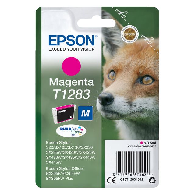 Epson - Tintenpatrone T1283, 140 Seiten, OEM C13T12834012, Magenta