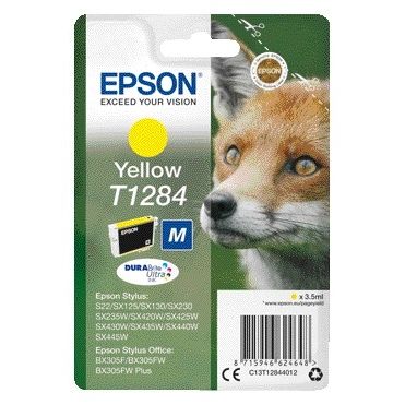 Epson -  Fox Singlepack Yellow T1284 DURABrite Ultra Ink