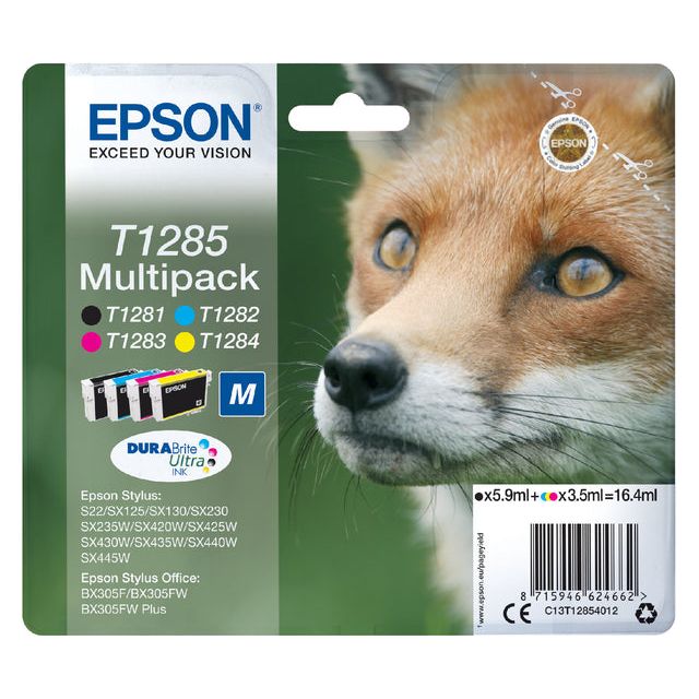 Epson - Inkcartridge Epson T1285 Schwarz + 3 Farben | 8 Stücke