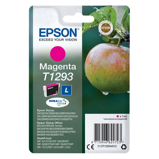 Epson - inktcartridge T1293, 330 pagina's, OEM C13T12934012, magenta