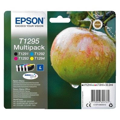 Epson - Tintenpatrone T1295 schwarz + 3 Farben | 8 Stück