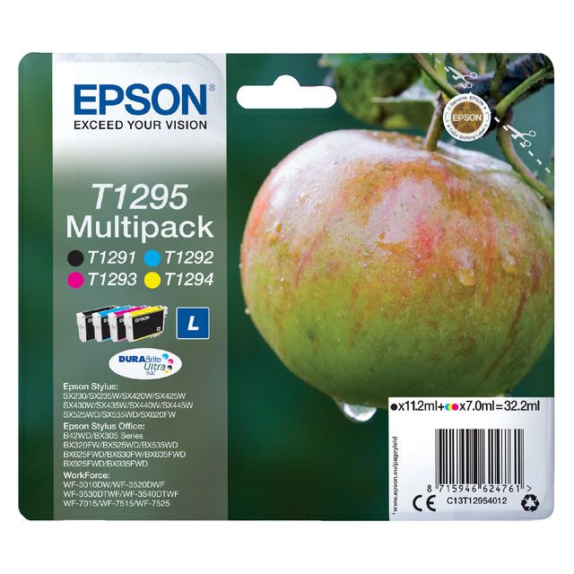 Epson - Inktcartridge epson t1295 zwart + 3 kleuren | 8 stuks