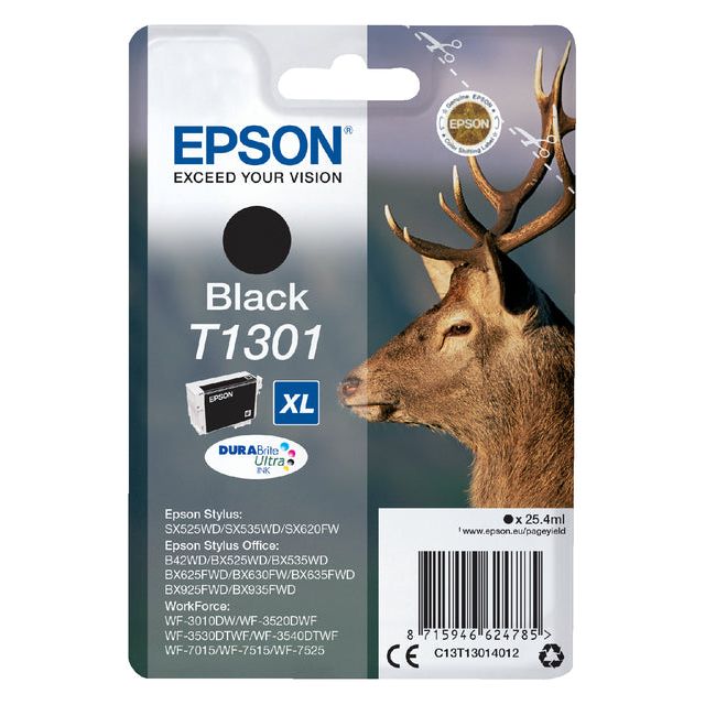 Epson - Inkcartridge T1301, 945 Seiten, OEM C13T13014012, Schwarz