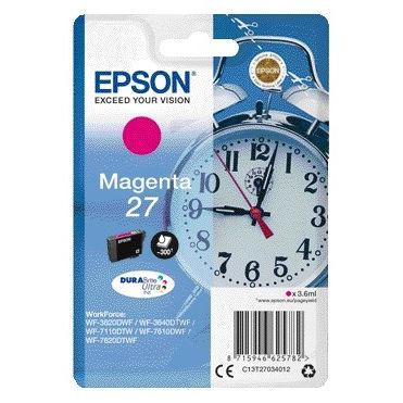 Epson -  Alarm clock Singlepack Magenta 27 DURABrite Ultra Ink