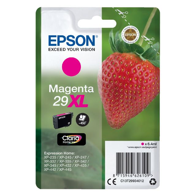 EPSON - Inkcartridge 29xl, 450 pages, OEM C13T29934012, Magenta