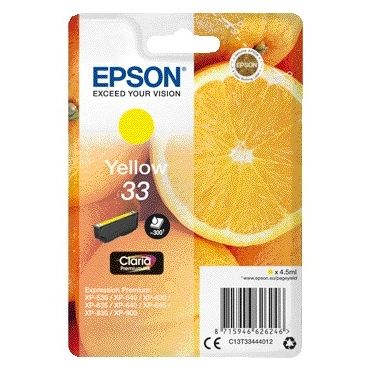 Epson -  Oranges Singlepack Yellow 33 Claria Ink