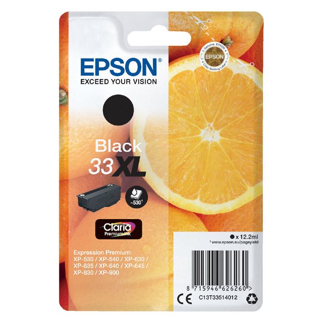 Epson - Inkcartridge 33XL, 530 Seiten, OEM C13T33514012, Schwarz