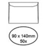 Quantore - Enveloppe pour cartes de visite 90x140mm 95gr blanc 50 pièces