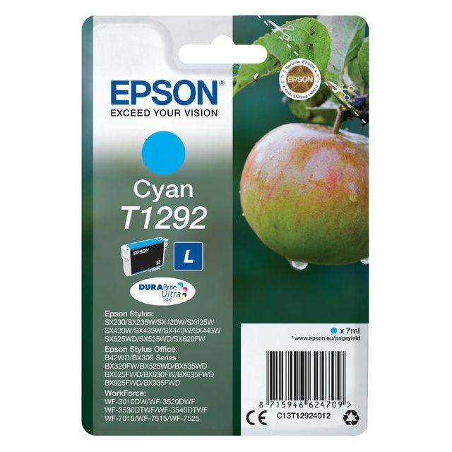 Epson - inktcartridge T1292, 460 pagina's, OEM C13T12924012, cyaan