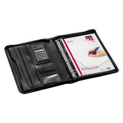 Quantore - Schreibmappe A4 mit Reißverschluss und Taschenrechner