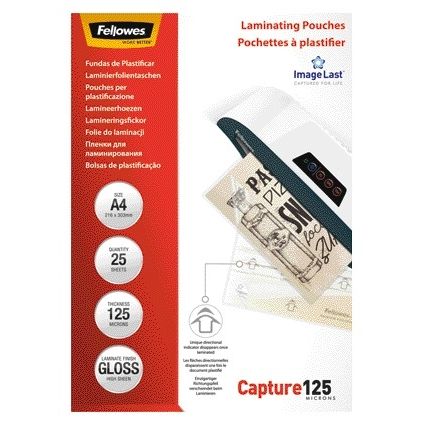 Fellowes -  Last 125 micron lamineerhoes glanzend A4-25pk