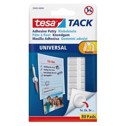 Tesa - Kneedgum ® TACK Autocollants universels 80 tampons | 16 pièces