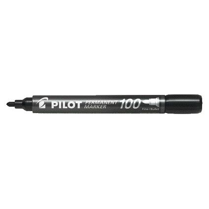 Pilot - Feutre 100 rond fin noir | 12 pièces
