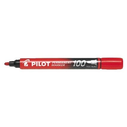 Pilot - Feutre 100 rond fin rouge | 12 pièces