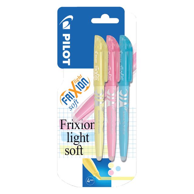 Pilote - Frixion Light Soft, cloque de 3 pièces en couleurs assorties