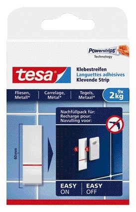 Tesa - Bandes adhésives ® carrelage métal 2kg blanc 9 pièces