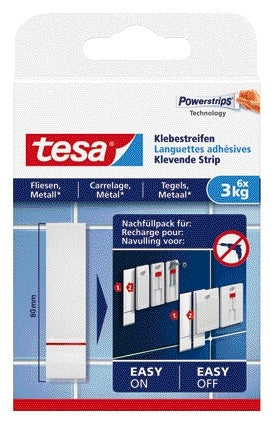 Tesa - Bandes adhésives ® carrelage métal 3kg blanc 6 pièces