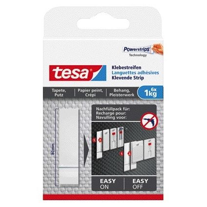 Tesa -  Kleefstrips ® behang pleisterwerk 1kg wit 6 stuks 6 stuks