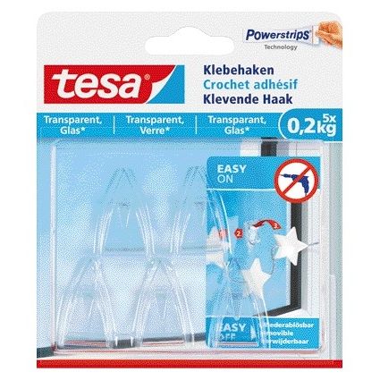 Tesa - Klebehaken® 0,2kg transparent 5 Stück