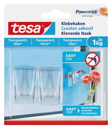 Tesa -  Klevende haak 1kg transparant