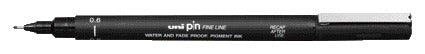 Uni-ball - Fineliner Pin 0.6mm noir | 12 pièces