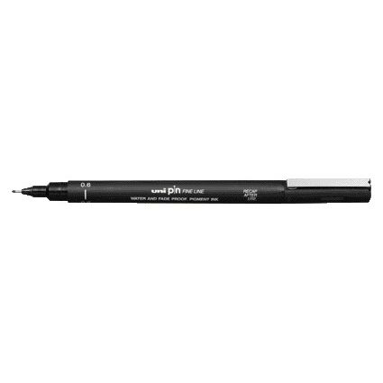 Uni-ball -  Fineliner pin 0.6mm zwart | 12 stuks