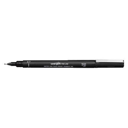 Uni-ball - Fineliner Pin 0.7mm noir | 12 pièces