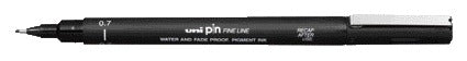 Uni-ball - Fineliner Pin 0.7mm noir | 12 pièces