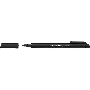 Stabilo -  pointMax, hardtip fineliner 0.8 mm, zwart, per stuk | 10 stuks