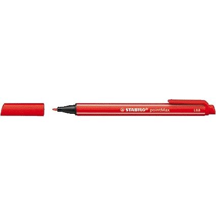 Stabilo -  pointMax, hardtip fineliner 0.8 mm, karmijn rood, per stuk | 10 stuks