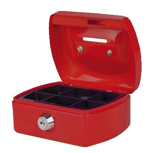Pavo -  Geldkist  met muntgleuf 125x95x60mm rood