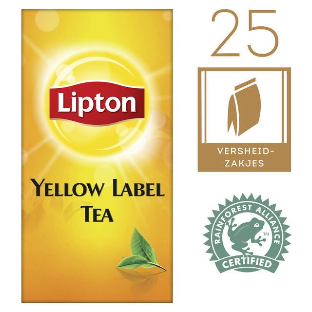 Lipton Tea Company - Thé, étiquette jaune, pressée, boîte de 25 sacs