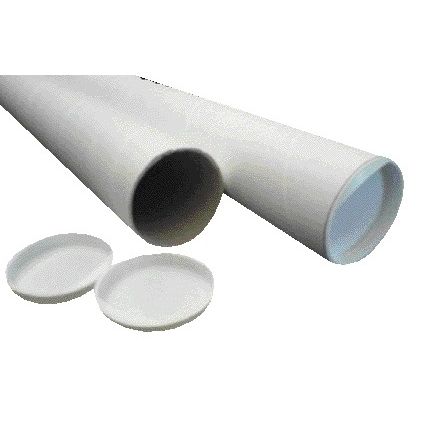CleverPack - Tube d'expédition A1 650x50x1,5 avec bouchons blanc pack de 20 pièces