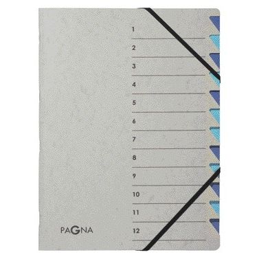 Pagna -  Sorteermap  easy a4 12 tabs lbl/bl | 5 stuks