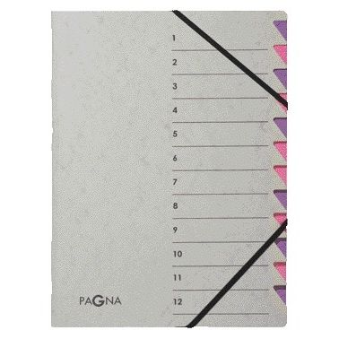 PAGNA - Sortiermappe Easy A4 12 Register lila/lila