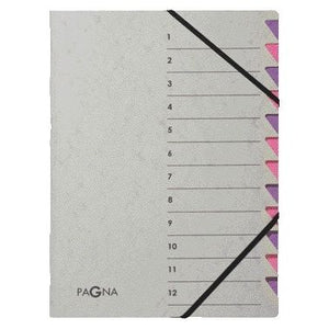 PAGNA - Dossier de tri Easy A4 12 onglets violet/lilas | 5 pièces