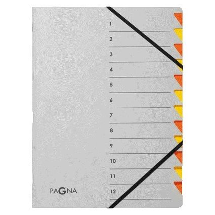 Pagna -  Sorteermap  easy a4 12 tabs oranje/geel | 5 stuks