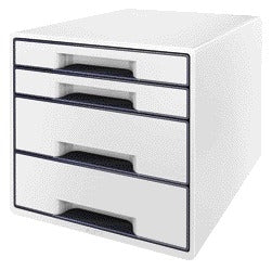 Leitz - Caisson à tiroirs WOW CUBE A4 maxi 4 tiroirs blanc/gris