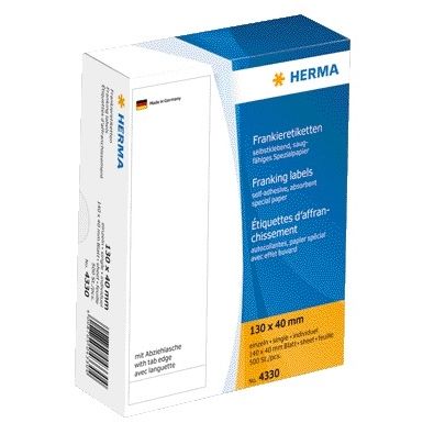 HERMA -  Frankeeretiket  4330 130x40mm 500st