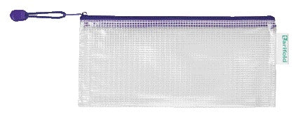 Quantore - Sac de rangement avec fermeture éclair 250x115mm PVC bleu | 8 pièces