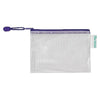 Quantore - Sac de rangement avec fermeture éclair 175x125mm PVC bleu | 8 pièces