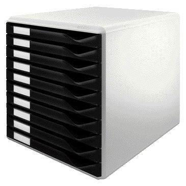 Leitz - Caisson à tiroirs A4 10 tiroirs noir/blanc