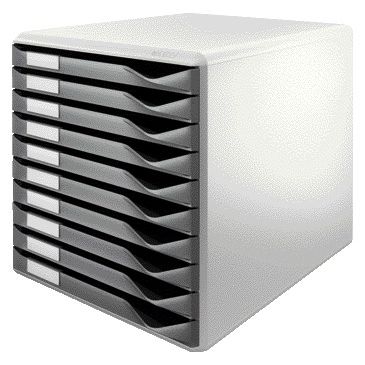 Leitz - Caisson à tiroirs A4 10 tiroirs gris foncé/blanc