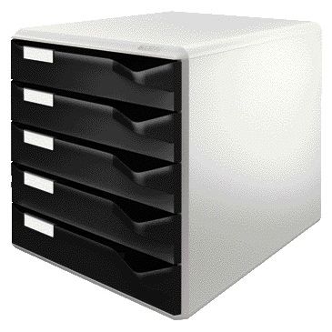Leitz - Caisson à tiroirs A4 5 tiroirs noir/blanc
