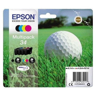 Epson - Cartouche d'encre 34 T3466 noire + 3 couleurs
