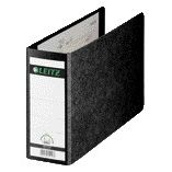 Leitz - Ordner 1076 180° ohne Schlitze und Kantenschutz 77mm Karton A5 schwarz | 5 Stück